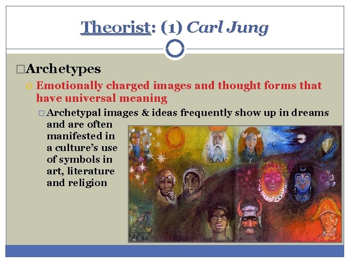 Theorist: (1) Carl Jung �Archetypes Emotionally charged images and thought forms that have universal