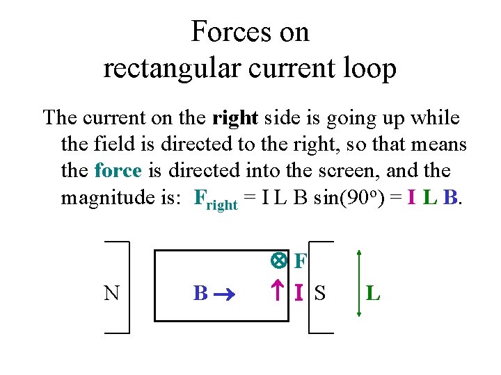 Forces on rectangular current loop The current on the right side is going up