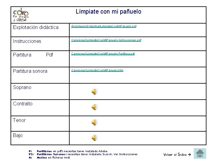 Límpiate con mi pañuelo Explotación didáctica Explotacion. DidacticaLimpiate. Con. Mi. Panuelo. pdf Instrucciones CancionesLimpiate. Límpiate con mi pañuelo Explotación didáctica Explotacion. DidacticaLimpiate. Con. Mi. Panuelo. pdf Instrucciones CancionesLimpiate.