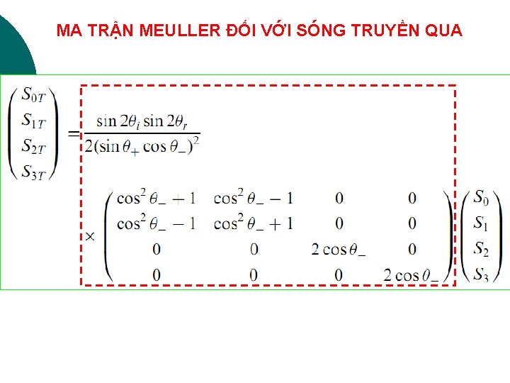 MA TRẬN MEULLER ĐỐI VỚI SÓNG TRUYỀN QUA 