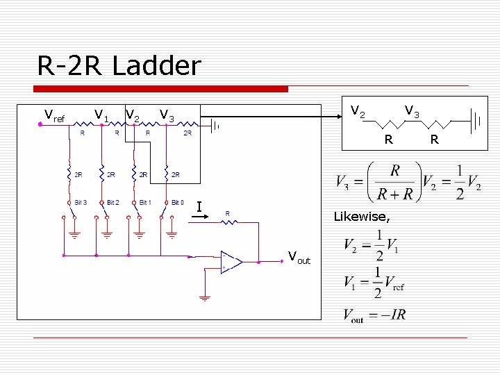 R-2 R Ladder Vref V 1 V 2 V 3 R I Likewise, Vout