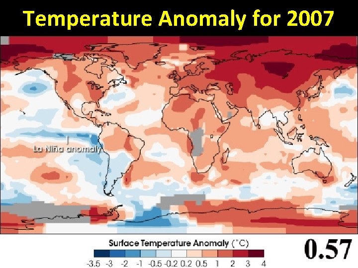 Temperature Anomaly for 2007 