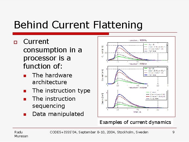 Behind Current Flattening o Current consumption in a processor is a function of: n