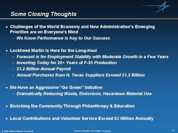 Some Closing Thoughts · Challenges of the World Economy and New Administration’s Emerging Priorities