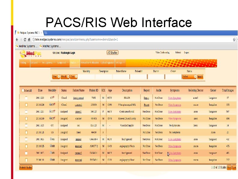 PACS/RIS Web Interface 