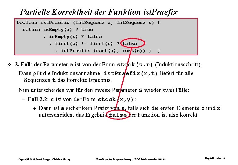 Partielle Korrektheit der Funktion ist. Praefix boolean ist. Praefix (Int. Sequenz a, Int. Sequenz Partielle Korrektheit der Funktion ist. Praefix boolean ist. Praefix (Int. Sequenz a, Int. Sequenz