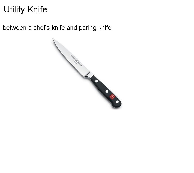 Utility Knife between a chef's knife and paring knife 