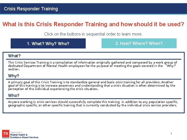 Crisis Responder Training What is this Crisis Responder Training and how should it be