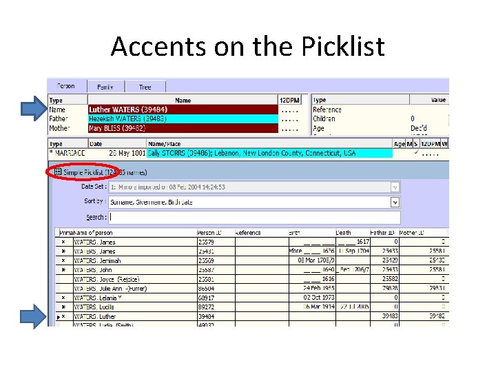 Accents on the Picklist 