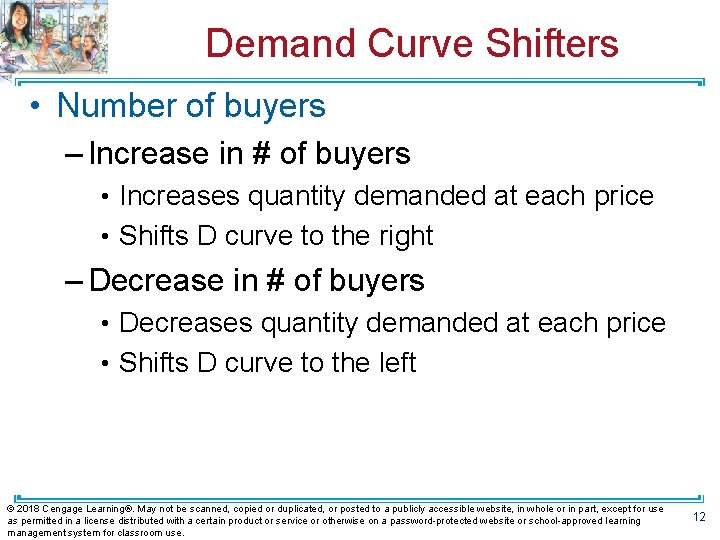 Demand Curve Shifters • Number of buyers – Increase in # of buyers •