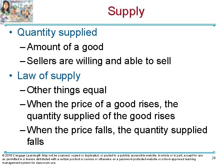 Supply • Quantity supplied – Amount of a good – Sellers are willing and