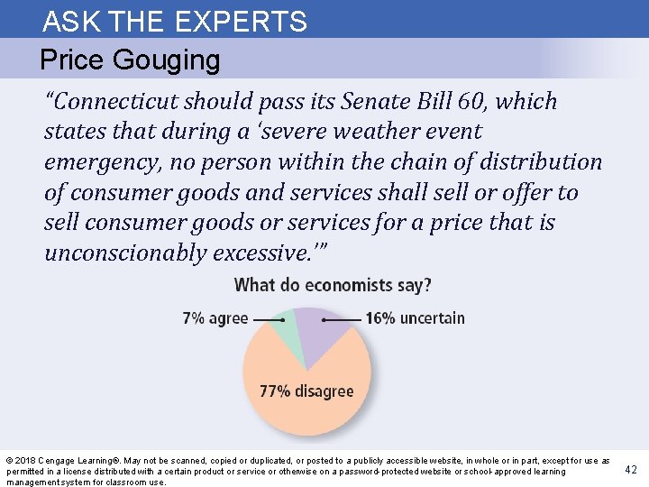 ASK THE EXPERTS Price Gouging “Connecticut should pass its Senate Bill 60, which states