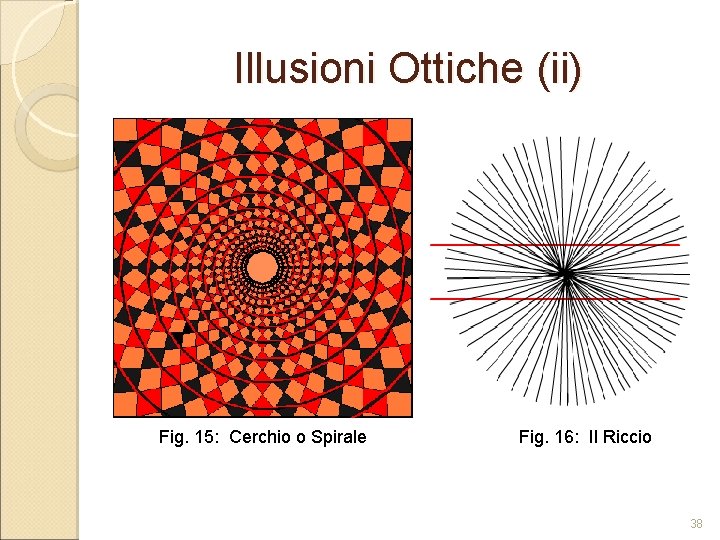 Illusioni Ottiche (ii) Fig. 15: Cerchio o Spirale Fig. 16: Il Riccio 38 Illusioni Ottiche (ii) Fig. 15: Cerchio o Spirale Fig. 16: Il Riccio 38