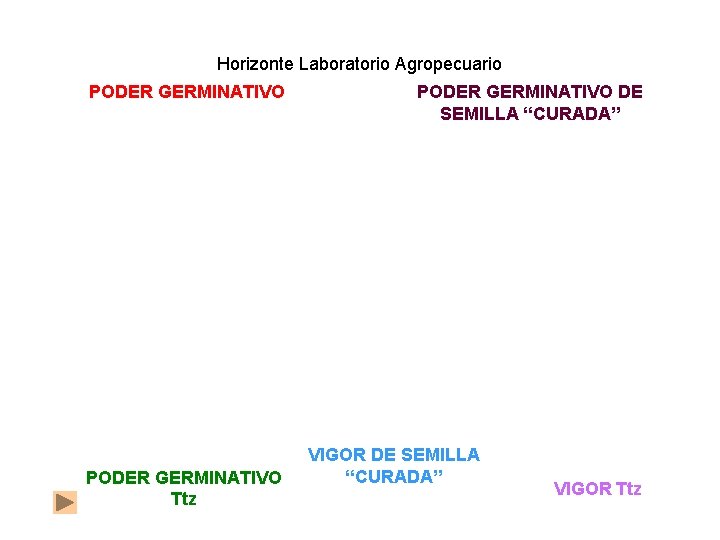 Horizonte Laboratorio Agropecuario PODER GERMINATIVO Ttz PODER GERMINATIVO DE SEMILLA “CURADA” VIGOR Ttz 