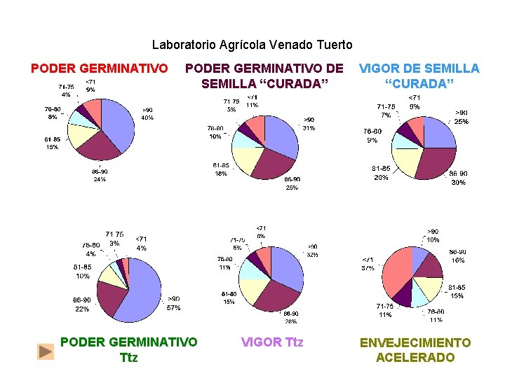 Laboratorio Agrícola Venado Tuerto PODER GERMINATIVO DE SEMILLA “CURADA” PODER GERMINATIVO Ttz VIGOR DE