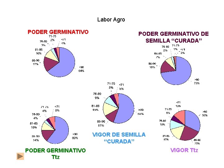 Labor Agro PODER GERMINATIVO DE SEMILLA “CURADA” VIGOR DE SEMILLA “CURADA” PODER GERMINATIVO Ttz