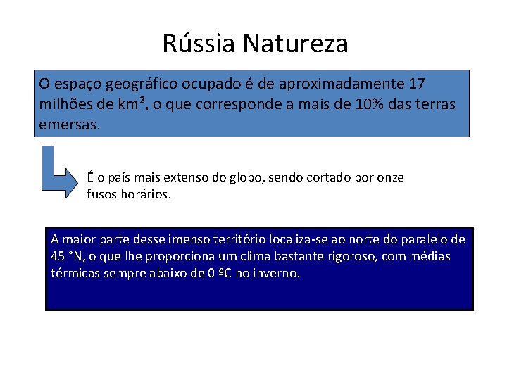 Rússia Natureza O espaço geográfico ocupado é de aproximadamente 17 milhões de km², o