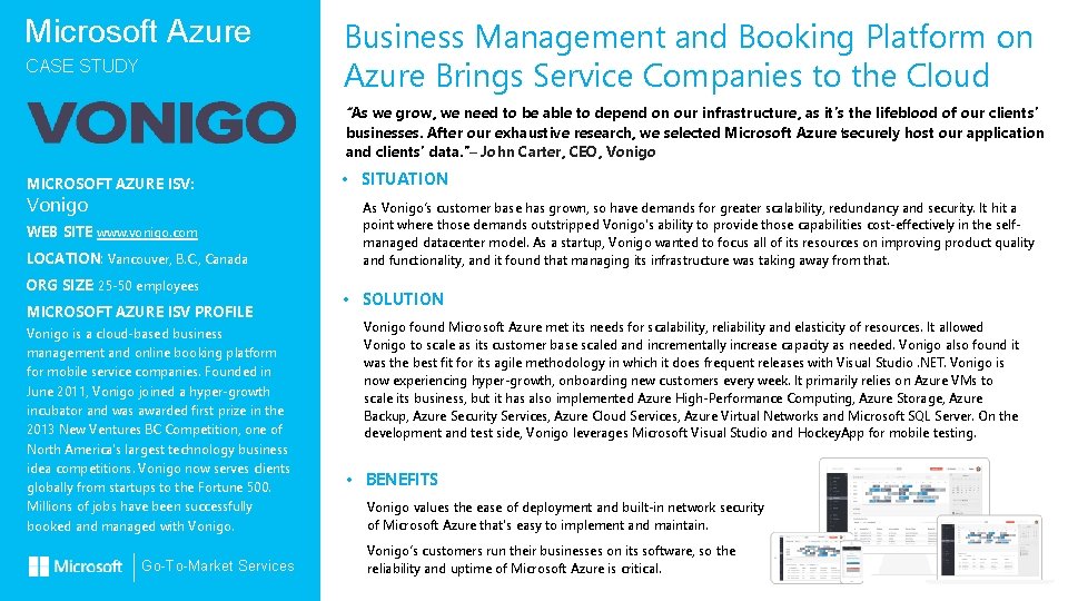 Microsoft Azure CASE STUDY Business Management and Booking