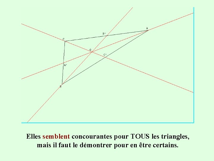Elles semblent concourantes pour TOUS les triangles, mais il faut le démontrer pour en