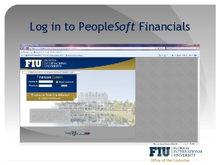 Log in to People. Soft Financials Office of the Controller 