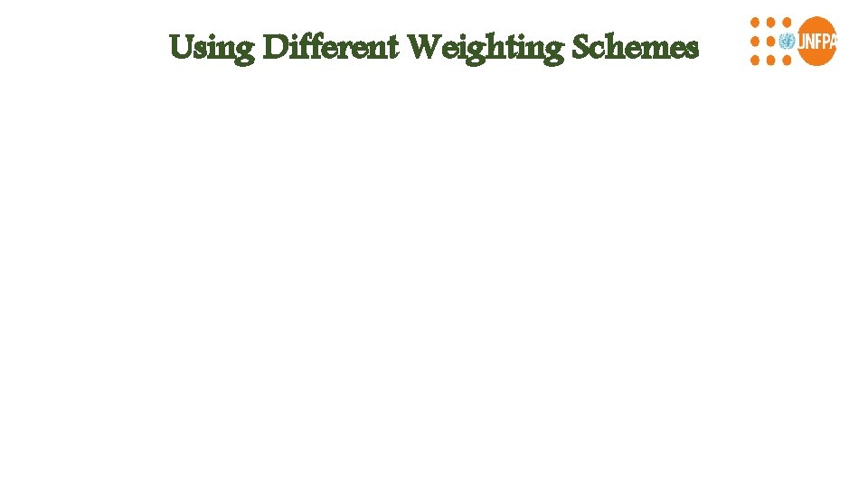 Using Different Weighting Schemes 