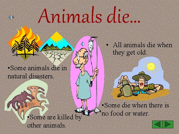 Animals die… • All animals die when they get old. • Some animals die