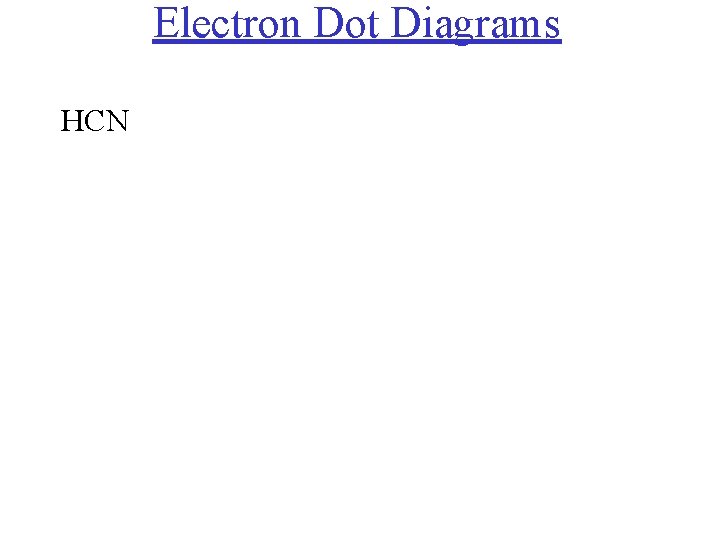 Electron Dot Diagrams HCN 