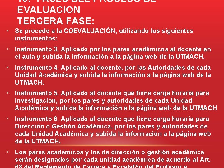 INSTRUCTIVO PARA EVALUACION DEL DESEMPEO DOCENTE DE LA