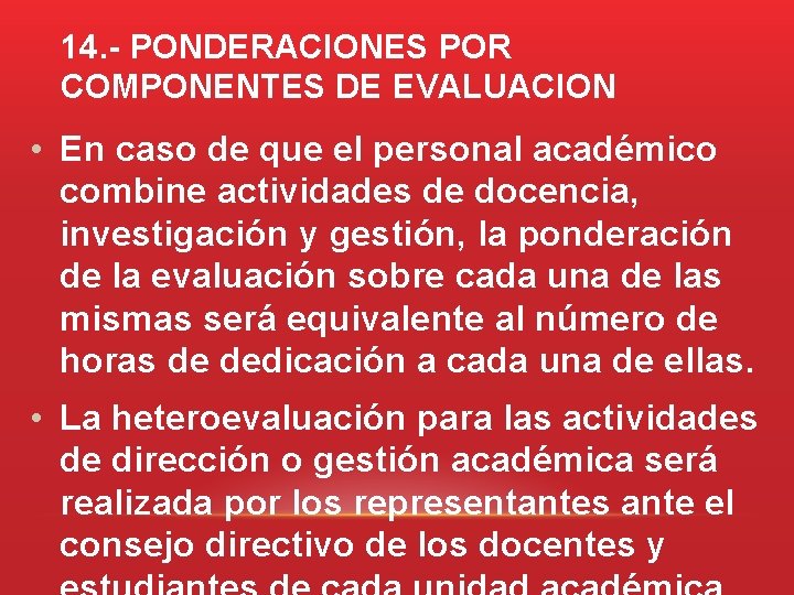 INSTRUCTIVO PARA EVALUACION DEL DESEMPEO DOCENTE DE LA