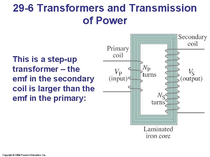 29 -6 Transformers and Transmission of Power This is a step-up transformer – the