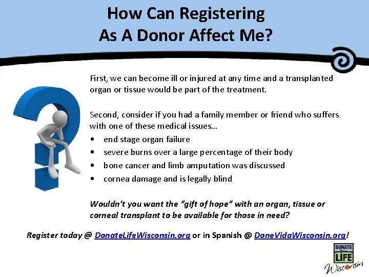 How Can Registering Master Title As A Donor Affect Me? First, we can become