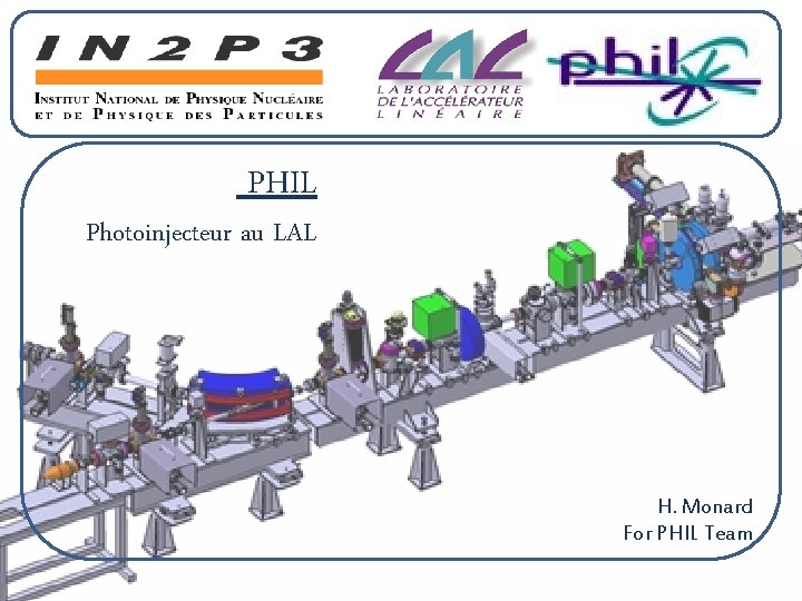 PHIL Photoinjecteur au LAL H. Monard For PHIL Team 