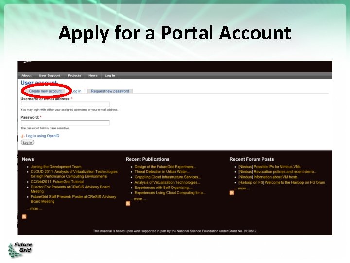 Apply for a Portal Account 