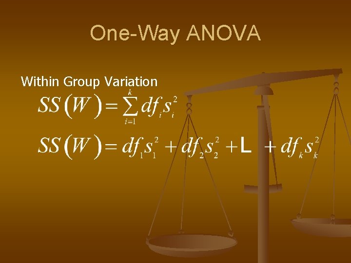 One-Way ANOVA Within Group Variation 