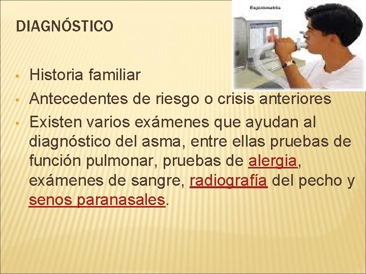 DIAGNÓSTICO • • • Historia familiar Antecedentes de riesgo o crisis anteriores Existen varios