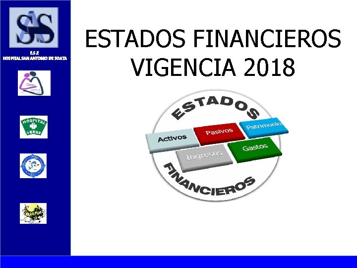 E. S. E HOSPITAL SAN ANTONIO DE SOATA ESTADOS FINANCIEROS VIGENCIA 2018 