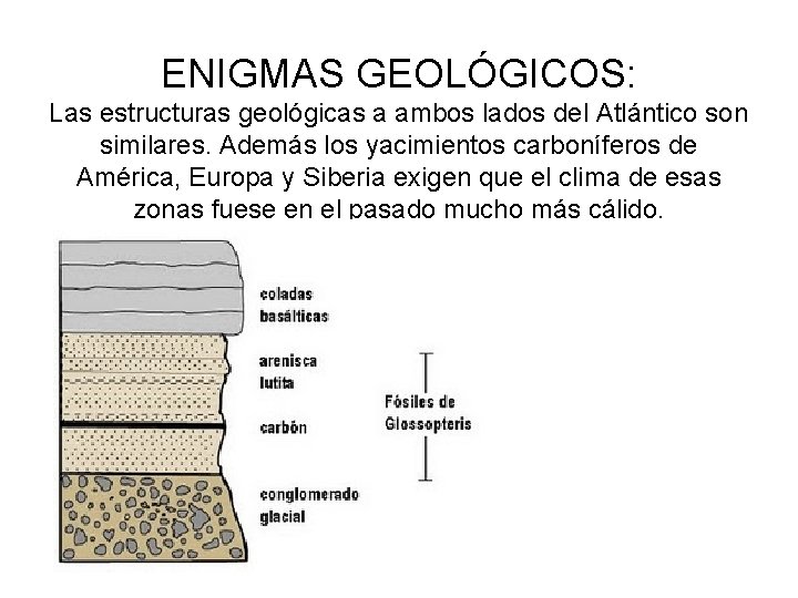 ENIGMAS GEOLÓGICOS: Las estructuras geológicas a ambos lados del Atlántico son similares. Además los