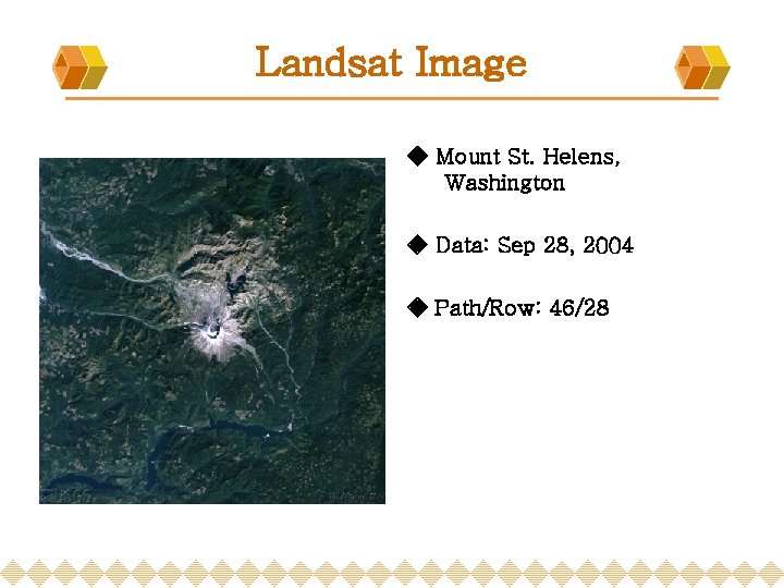 Landsat Image ◈ Mount St. Helens, Washington ◈ Data: Sep 28, 2004 ◈ Path/Row: