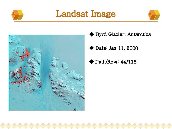 Landsat Image ◈ Byrd Glacier, Antarctica ◈ Data: Jan 11, 2000 ◈ Path/Row: 44/118