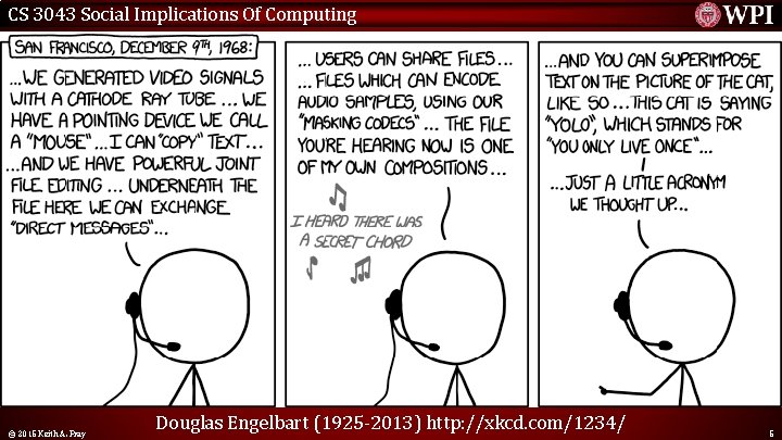 CS 3043 Social Implications Of Computing © 2015 Keith A. Pray Douglas Engelbart (1925