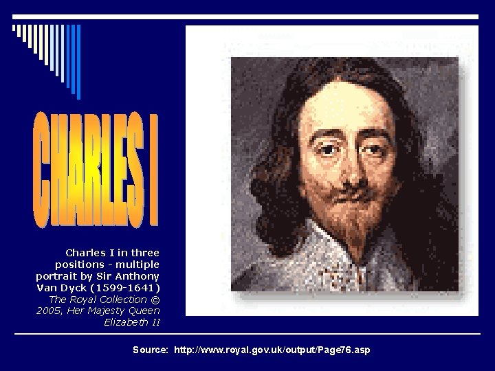 Charles I in three positions - multiple portrait by Sir Anthony Van Dyck (1599