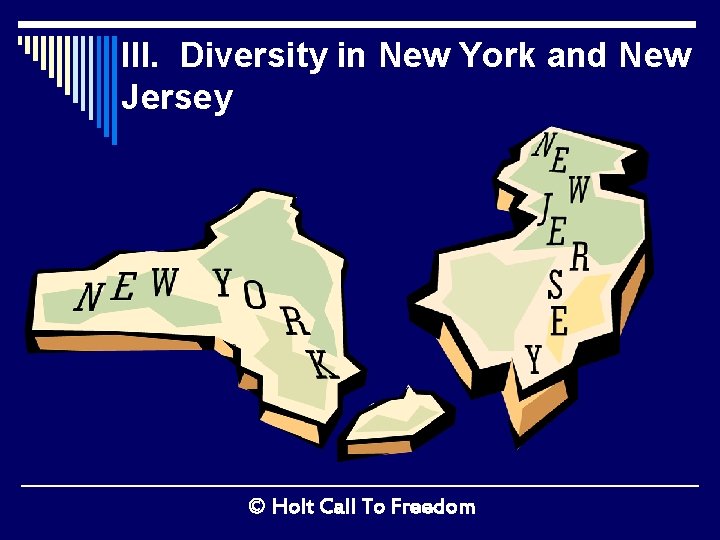 III. Diversity in New York and New Jersey © Holt Call To Freedom 