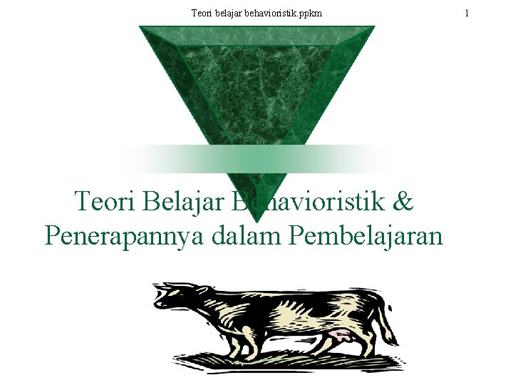 Teori belajar behavioristik. ppkm Teori Belajar Behavioristik & Penerapannya dalam Pembelajaran 1 