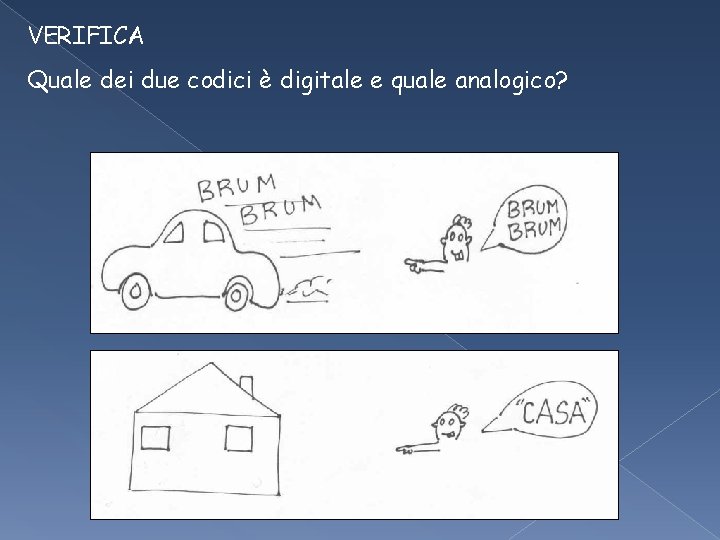 VERIFICA Quale dei due codici è digitale e quale analogico? a) b) VERIFICA Quale dei due codici è digitale e quale analogico? a) b)