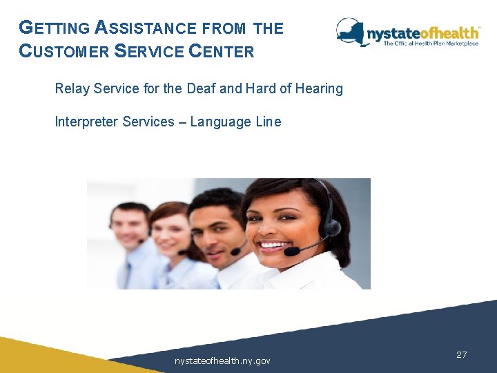 GETTING ASSISTANCE FROM THE CUSTOMER SERVICE CENTER Relay Service for the Deaf and Hard