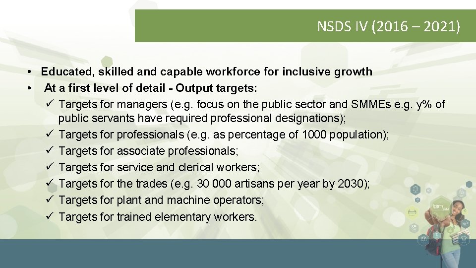 NSDS IV (2016 – 2021) • Educated, skilled and capable workforce for inclusive growth