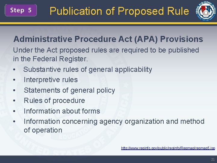 Publication of Proposed Rule Administrative Procedure Act (APA) Provisions Under the Act proposed rules