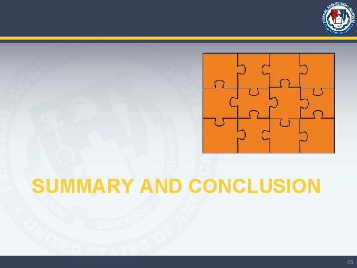 SUMMARY AND CONCLUSION 65 