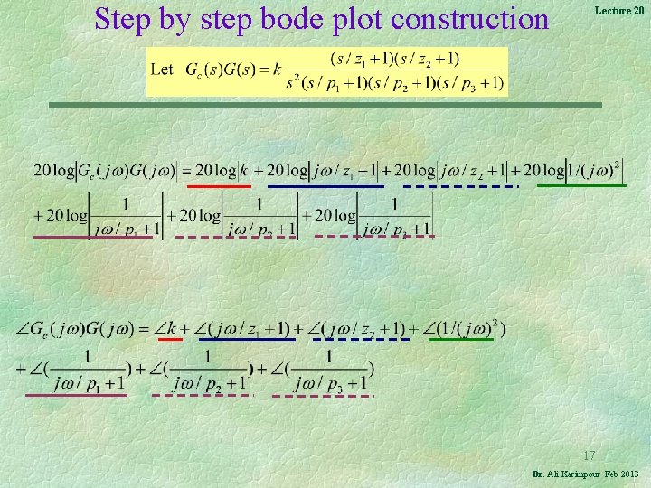 Step by step bode plot construction Lecture 20 17 Dr. Ali Karimpour Feb 2013