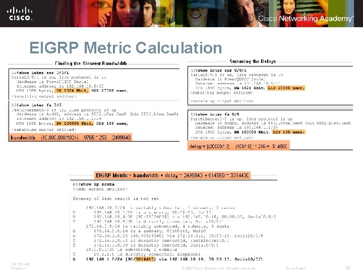 EIGRP Metric Calculation ITE PC v 4. 0 Chapter 1 © 2007 Cisco Systems,